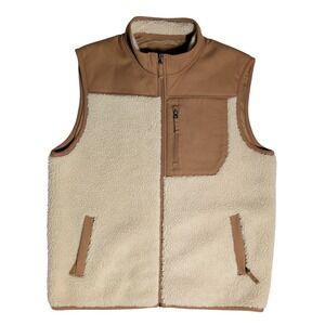 Duluth Trading Company Vest Mens Size L Duck Canvas Faux Fur Outdoor Gorpcore